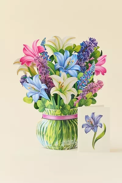 FreshCut Paper Lilies & Lupines Pop-Up Greeting Card