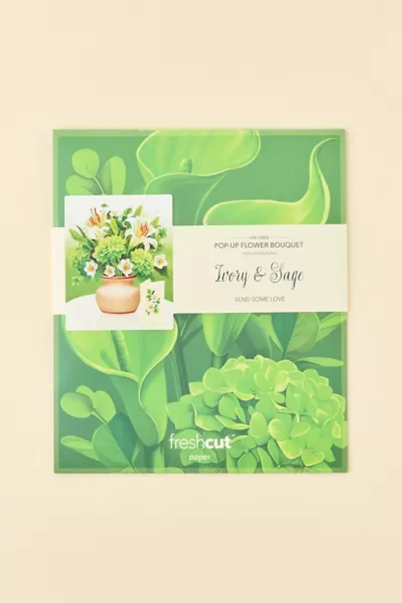 FreshCut Paper Ivory & Sage Pop-Up Greeting Card