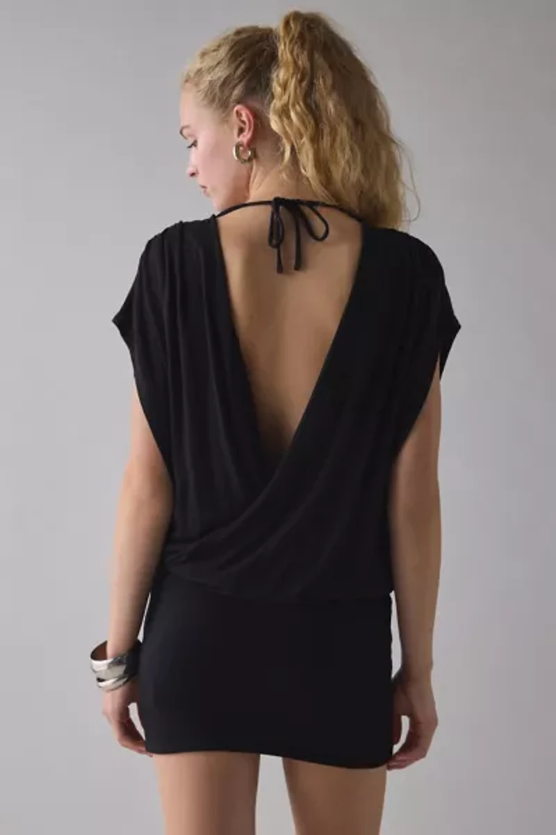 UO Endless Love Double Plunge Jersey Knit Mini Dress