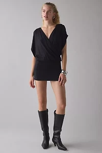 UO Endless Love Double Plunge Jersey Knit Mini Dress