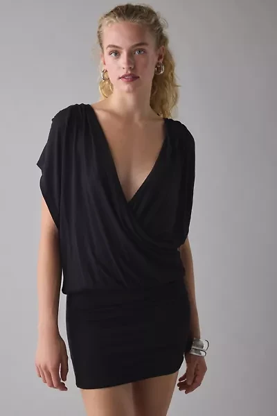 UO Endless Love Double Plunge Jersey Knit Mini Dress