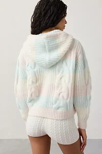 Out From Under Cabin Fever Cable Knit Full-Zip Hoodie Sweater