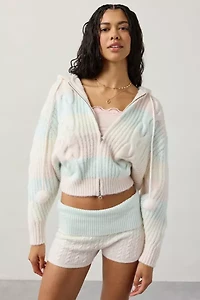 Out From Under Cabin Fever Cable Knit Full-Zip Hoodie Sweater