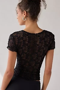 Kimchi Blue Maisie Sheer Lace Twist-Front Crop Top