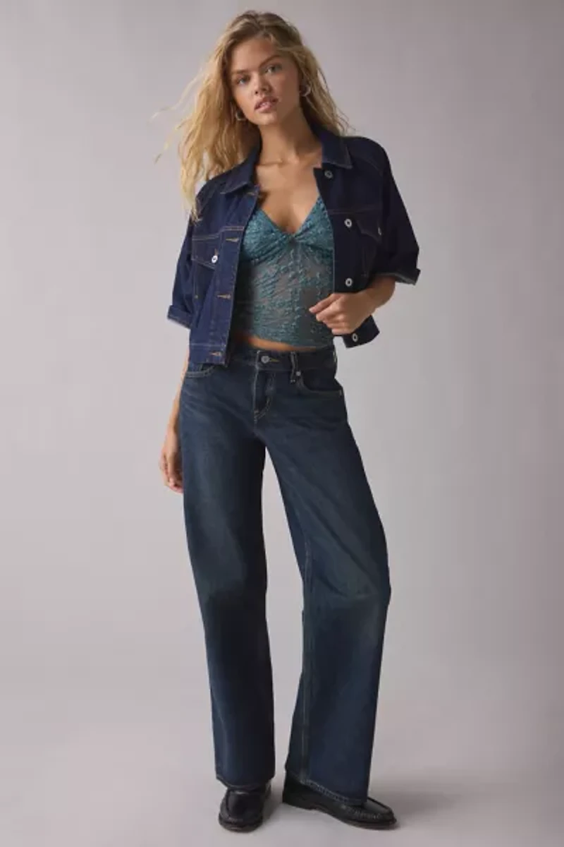 Kimchi Blue Maisie Sheer Lace Twist-Front Crop Top