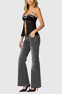 Edikted Colton Boot Cut Low Rise Jeans