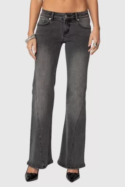 Edikted Colton Boot Cut Low Rise Jeans