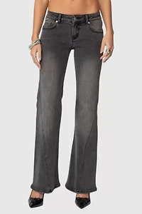 Edikted Colton Boot Cut Low Rise Jeans