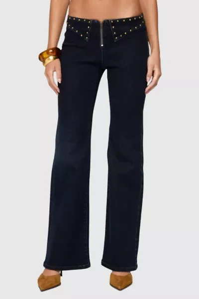 Edikted Carys Studded Low Rise Flared Jeans