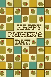 Boss Dotty Olive Checkerboard Father's Day Card