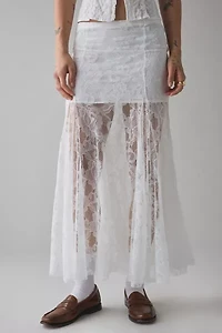 Kimchi Blue Hazy Days Semi-Sheer Lace Maxi Skirt