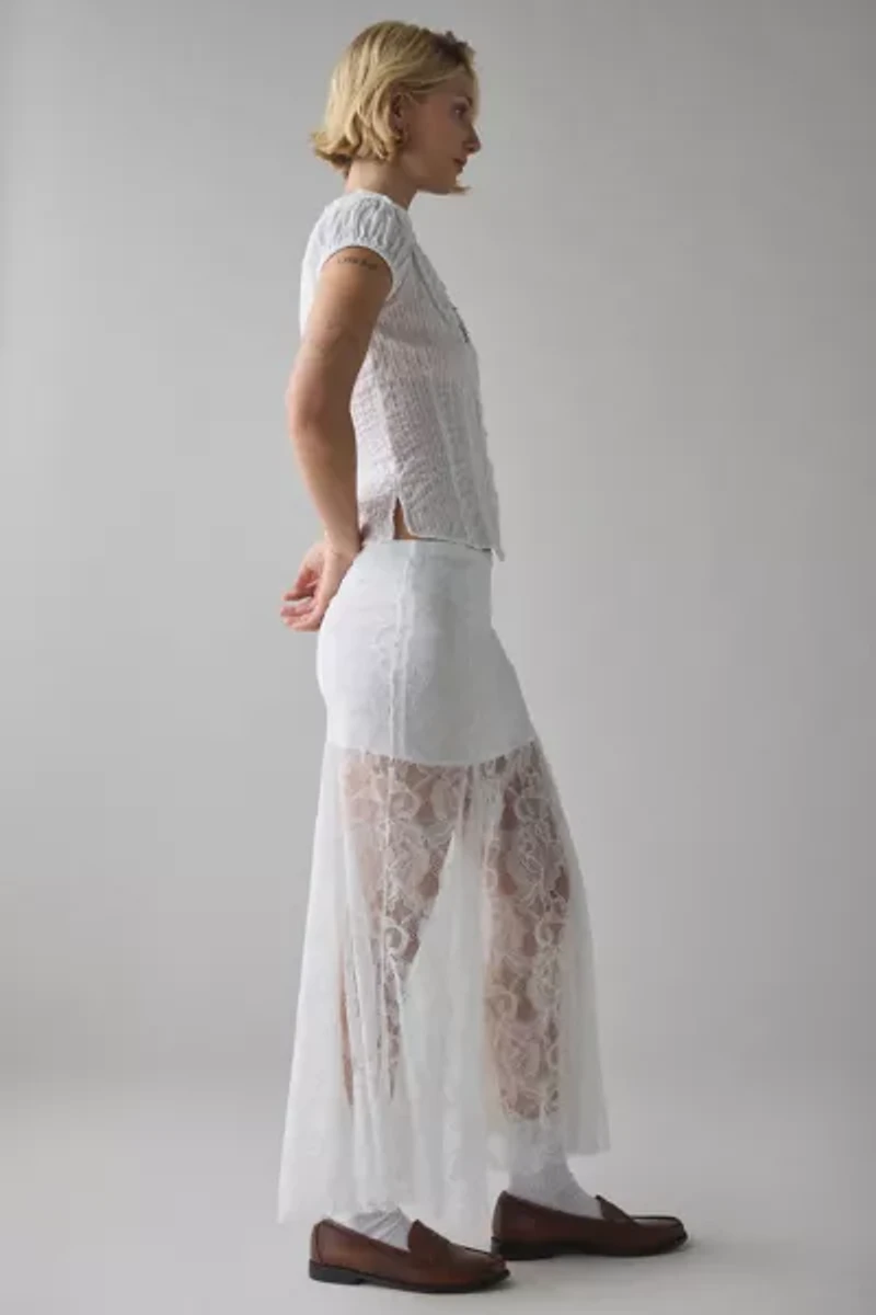 Kimchi Blue Hazy Days Semi-Sheer Lace Maxi Skirt