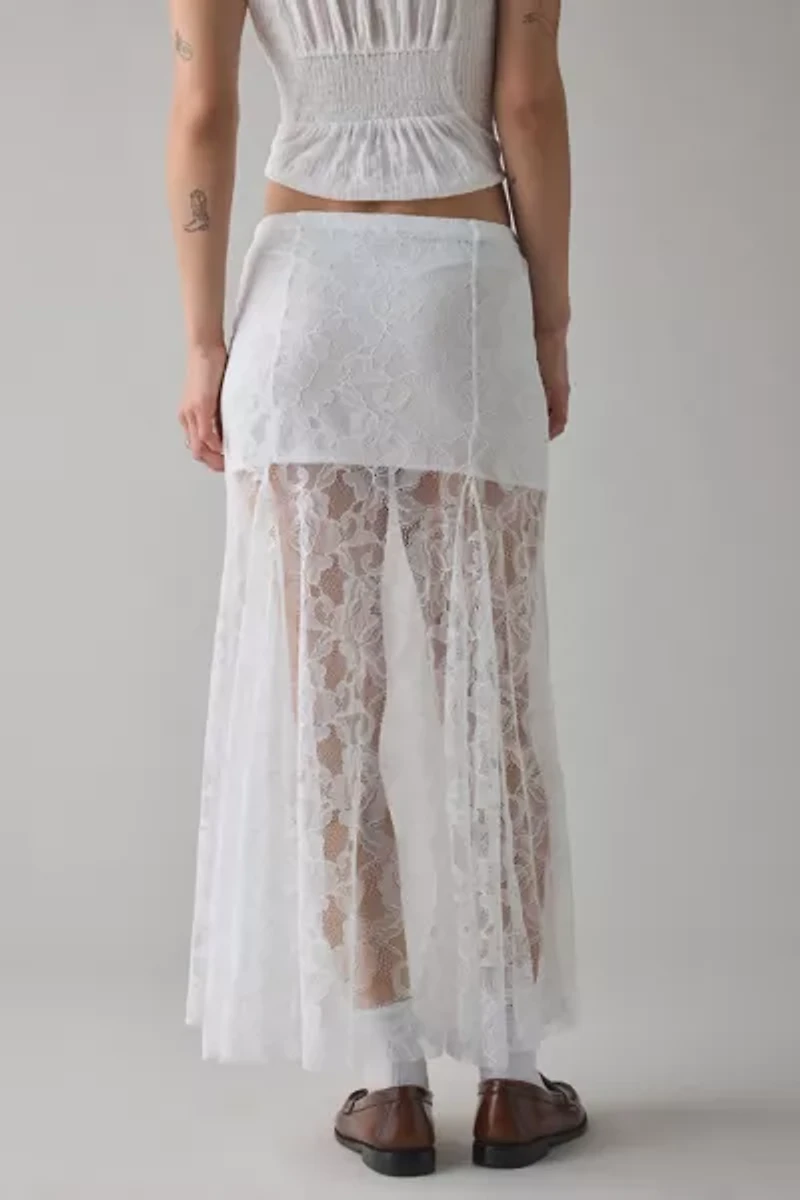 Kimchi Blue Hazy Days Semi-Sheer Lace Maxi Skirt