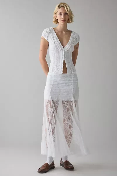 Kimchi Blue Hazy Days Semi-Sheer Lace Maxi Skirt