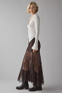 Kimchi Blue Hazy Days Semi-Sheer Lace Maxi Skirt