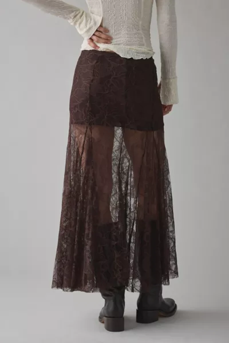 Kimchi Blue Hazy Days Semi-Sheer Lace Maxi Skirt