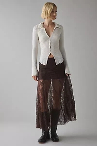 Kimchi Blue Hazy Days Semi-Sheer Lace Maxi Skirt