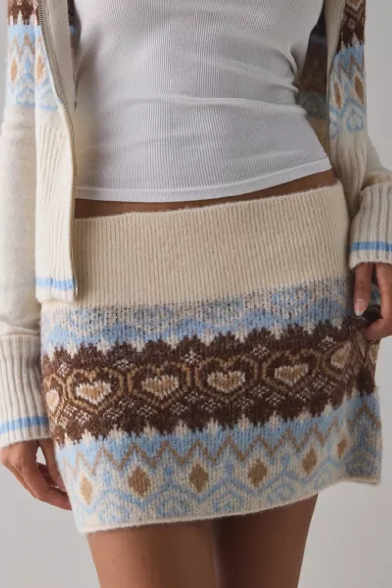 BDG Northern Lights Fair Isle Knit Micro Mini Skirt