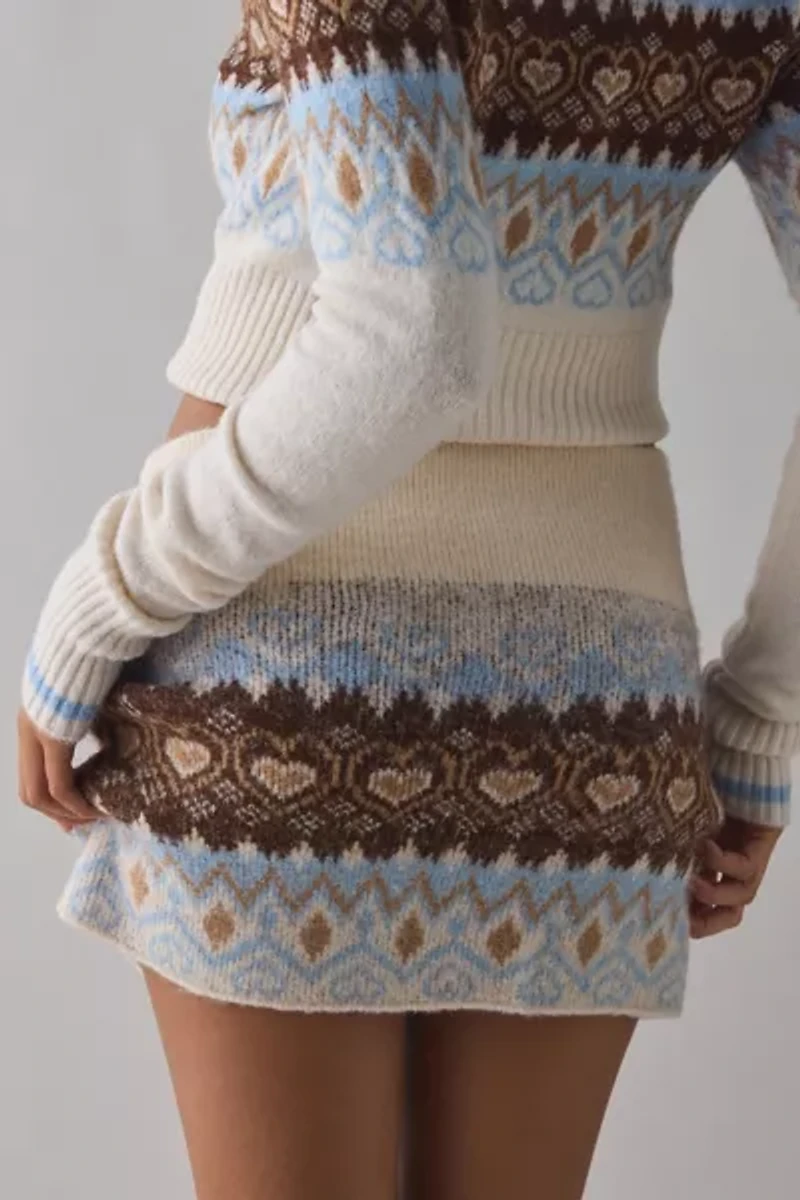 BDG Northern Lights Fair Isle Knit Micro Mini Skirt