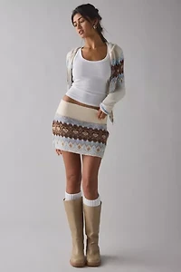 BDG Northern Lights Fair Isle Knit Micro Mini Skirt
