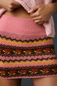 BDG Northern Lights Fair Isle Knit Micro Mini Skirt