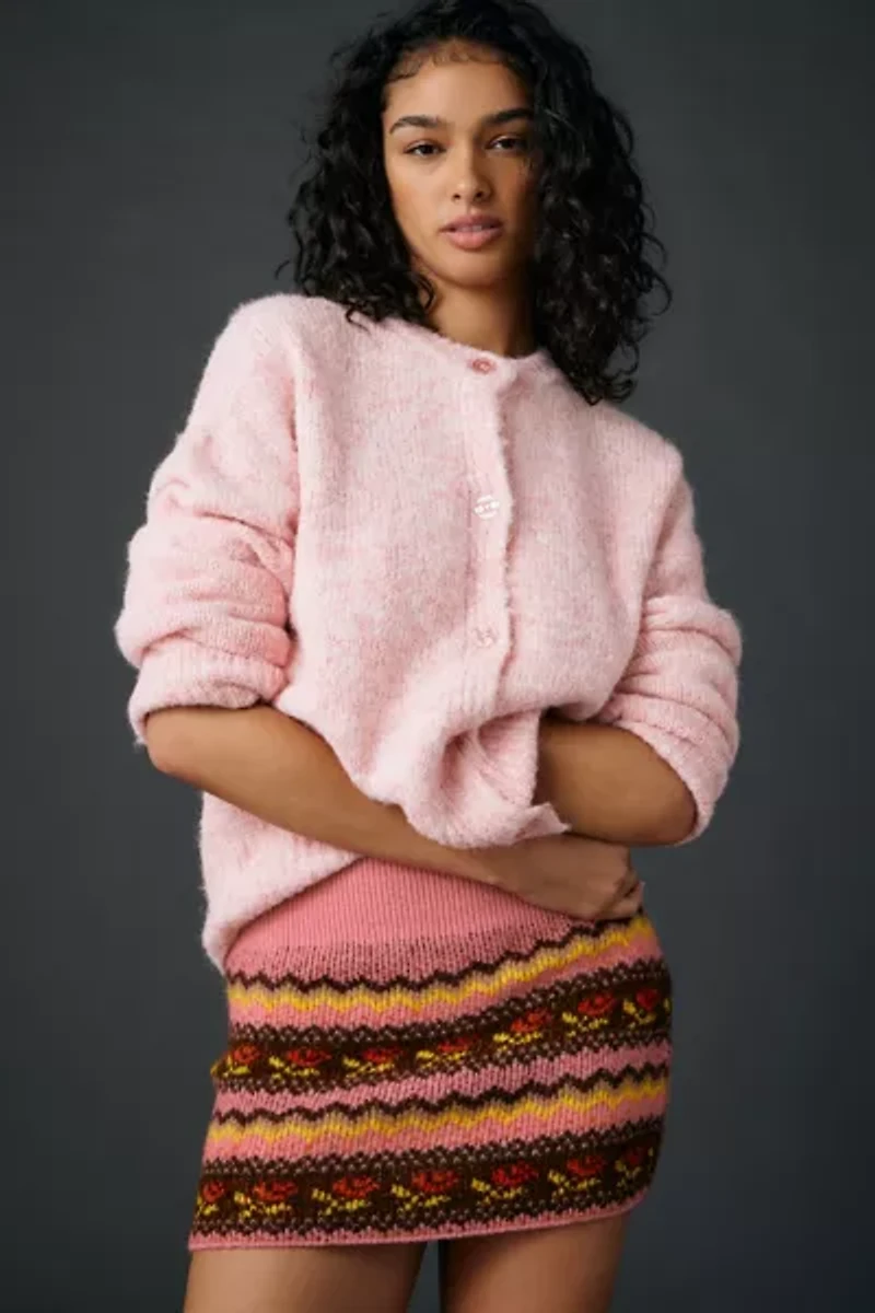 BDG Northern Lights Fair Isle Knit Micro Mini Skirt