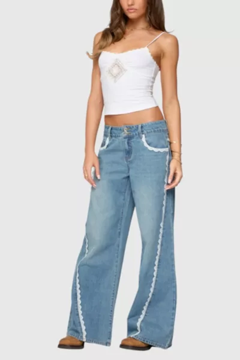 Edikted Alisha Lacey Low Rise Jeans