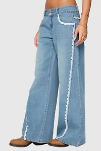 Edikted Alisha Lacey Low Rise Jeans