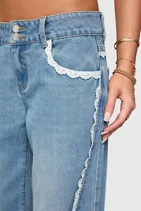 Edikted Alisha Lacey Low Rise Jeans