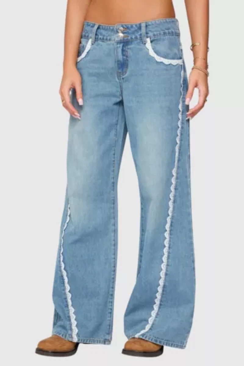 Edikted Alisha Lacey Low Rise Jeans