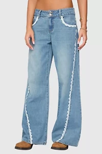 Edikted Alisha Lacey Low Rise Jeans