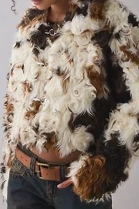 Azalea Wang Enora Cropped Faux Fur Jacket