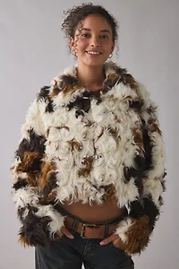 Azalea Wang Enora Cropped Faux Fur Jacket
