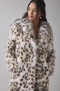 Azalea Wang Pepper Leopard Faux Fur Long Coat