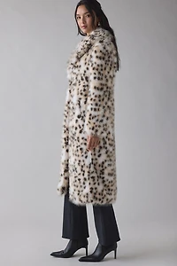 Azalea Wang Pepper Leopard Faux Fur Long Coat