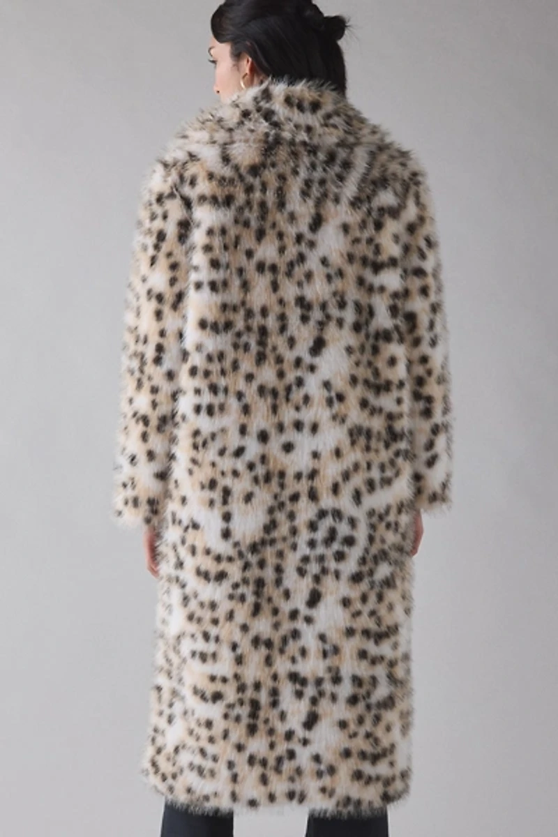 Azalea Wang Pepper Leopard Faux Fur Long Coat