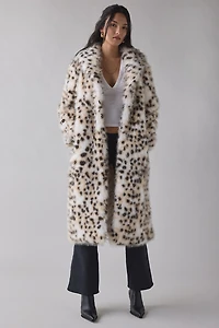 Azalea Wang Pepper Leopard Faux Fur Long Coat