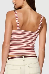 Edikted Adelia Striped Ruched Tank Top