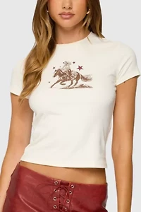 Edikted Western Graphic T-Shirt