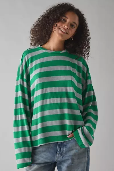 ReMADE By UO Remnants Striped Drippy Sleeve Top
