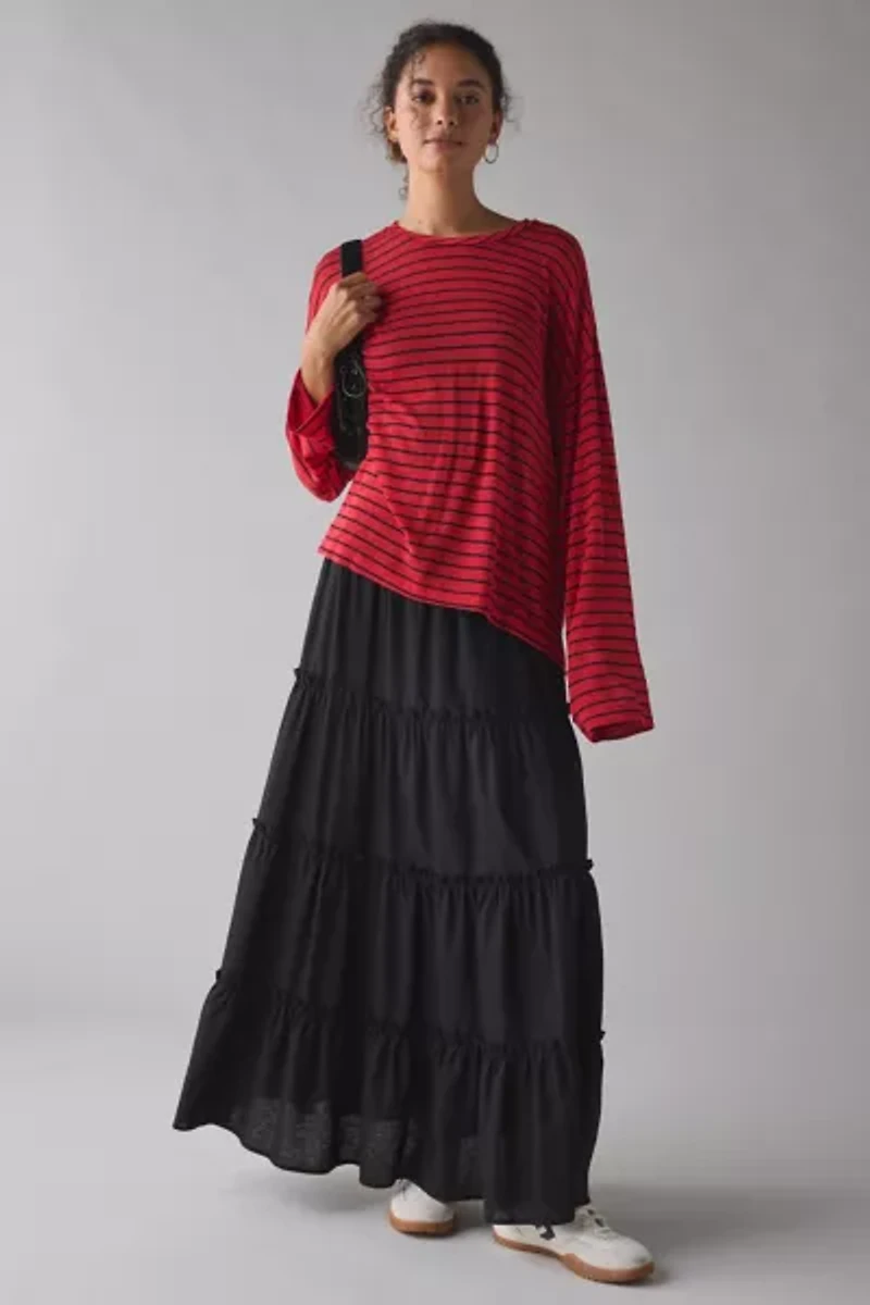 ReMADE By UO Remnants Striped Drippy Sleeve Top