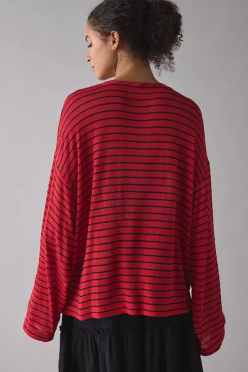ReMADE By UO Remnants Striped Drippy Sleeve Top