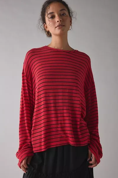 ReMADE By UO Remnants Striped Drippy Sleeve Top
