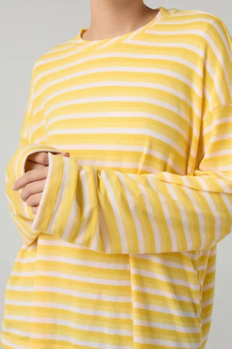 ReMADE By UO Remnants Striped Drippy Sleeve Top