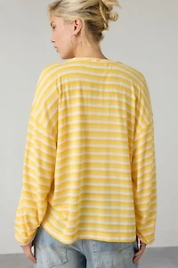 ReMADE By UO Remnants Striped Drippy Sleeve Top