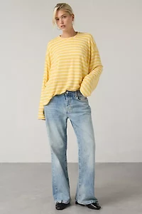 ReMADE By UO Remnants Striped Drippy Sleeve Top