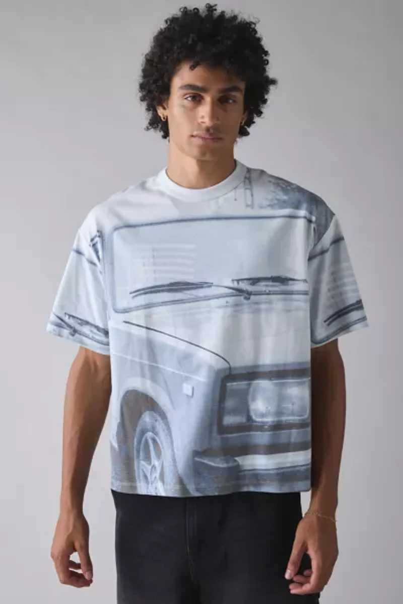 Car Allover Graphic Print Tee
