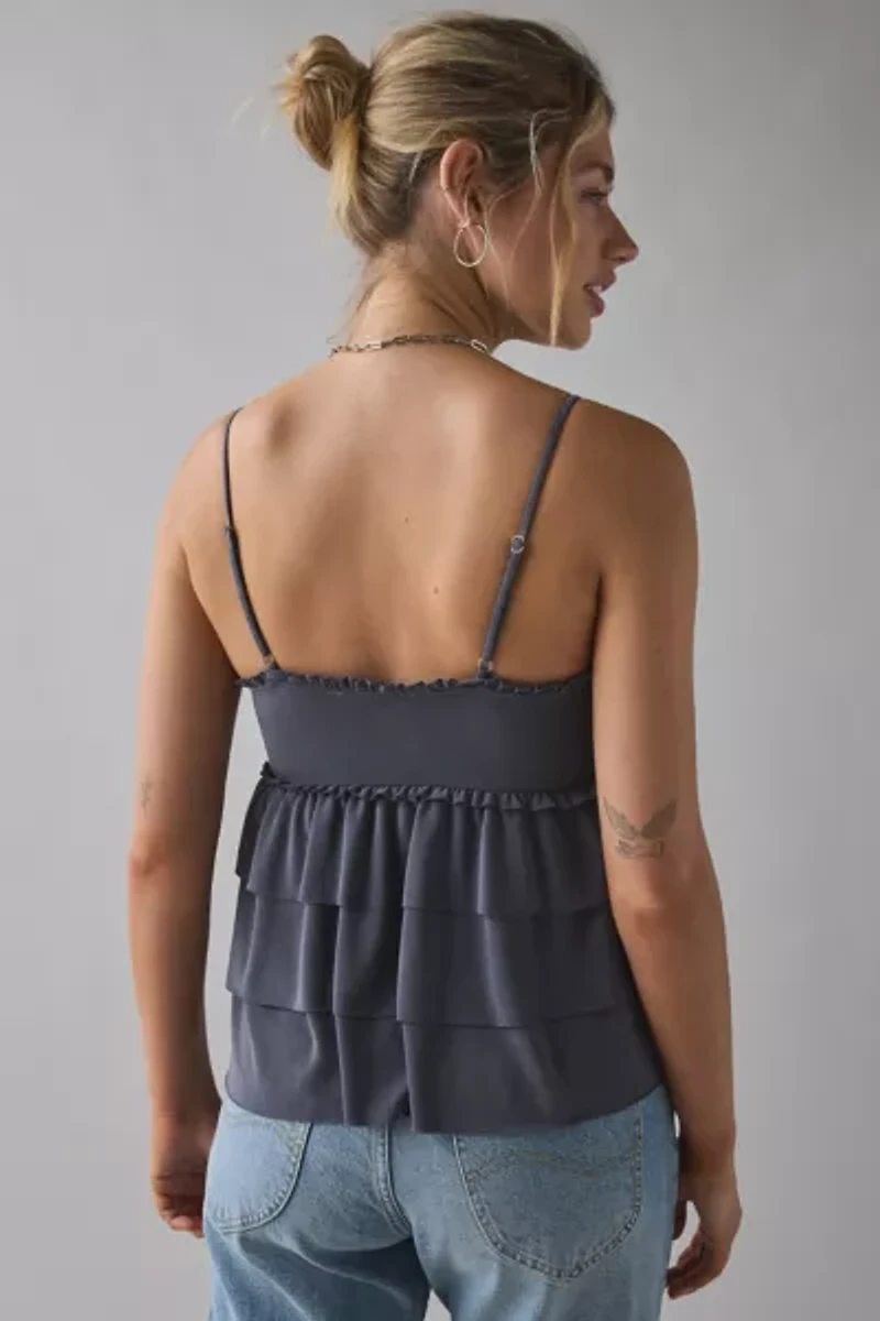 Kimchi Blue Heidi Smocked Tiered Ruffle Babydoll Tank Top