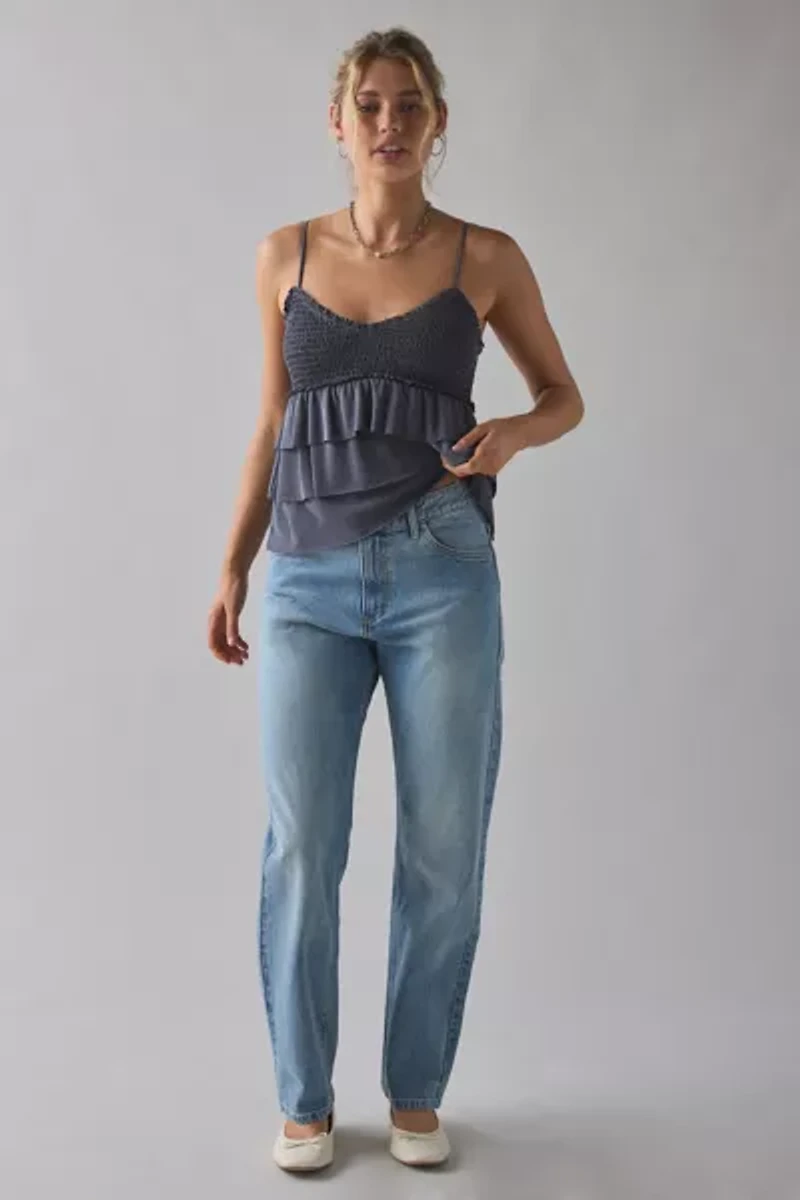 Kimchi Blue Heidi Smocked Tiered Ruffle Babydoll Tank Top