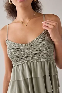 Kimchi Blue Heidi Smocked Tiered Ruffle Babydoll Tank Top